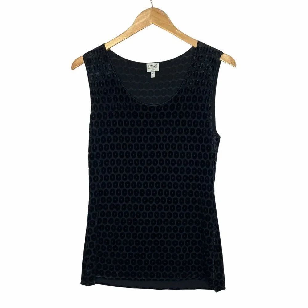 ARMANI COLLEZIONI | Velvet Pattern Tank Top